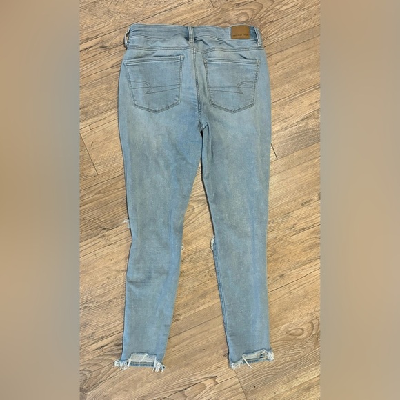 American Eagle Distressed Stretch Denim Blue Jean Jegging Size 06 - Picture 3 of 8